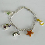 Vintage 925 Sterling Silver Charm Bracelet with 5 Charms