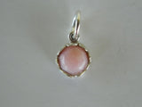 Solid 925 Sterling Silver Pink Opal Charm Dangle
