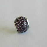 925 Sterling Silver Mauve Crystal Charm