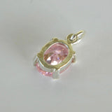 Pink Sapphire Pendant Necklace 925 Sterling Silver