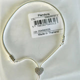 Authentic Pave Heart Clasp Adjustable Slider Bracelet 598699C01-2