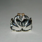 Authentic Sterling Silver Charm Swan Embrace 14k Crown S925 Ale