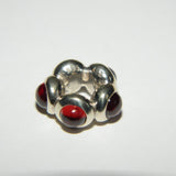 Authentic Sterling Silver Garnet Charm Goodbye KISS S925 Ale