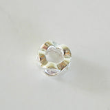 925 Sterling Silver Charm Spacer Pink CZ