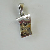 Authentic Sterling Silver Inlaid Mother of Pearl Heart Pendant