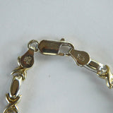 Vintage Silver and Gold XO Bracelet 925 Italy FAS
