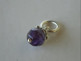 Authentic 925 Sterling Silver Amethyst Dangle Charm