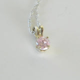 14k Solid White Gold Pink Sapphire Necklace