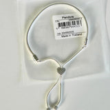 Authentic Pave Heart Clasp Adjustable Slider Bracelet 598699C01-2