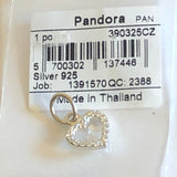 Authentic Pandora Charm Be My Valentine Clear CZHeart S925 Ale 390325CZ