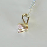 14k Solid White Gold Pink Sapphire Necklace