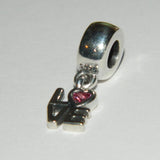 Authentic Pandora Sterling Silver Charm All About Love Pink CZ S925 Ale
