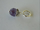 Authentic 925 Sterling Silver Amethyst Dangle Charm