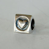 925 Sterling Silver Hearts Triangle Charm