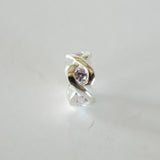 925 Sterling Silver Charm Spacer Pink CZ