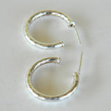 Vintage Sterling Silver Tube Hoop Earrings 925 Italy