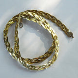 Vintage Silver and Gold Braided Necklace 925 Italy RSE