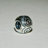 Authentic Pandora Sterling Silver Charm Large Swirls S925