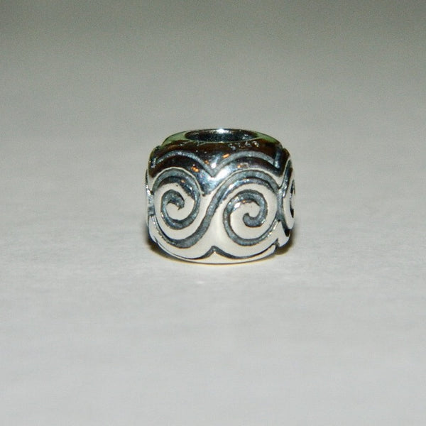 Authentic Pandora Sterling Silver Charm Large Swirls S925