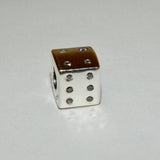 Authentic Sterling Silver CZ Lucky Dice Charm S925 Ale