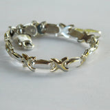 Vintage Silver and Gold XO Bracelet 925 Italy FAS