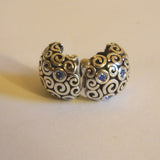 Authentic Sterling Silver Water Blue Swirls Charm Clip S925 Ale