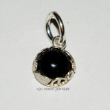 Solid 925 Sterling Silver Black Onyx Charm Dangle