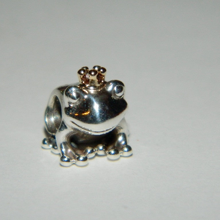 Frog Prince Charm 14Kゴールド王冠付き Henry Dankner Frog Prince on Leaf Charm or Pendant 14k