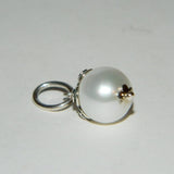 Authentic Sterling Silver, Pearl, and CZ Dangle Charm S925 Ale