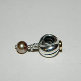 Authentic Pandora Sterling Silver 14k Blooming Pearl Dangle Charm 925 Ale