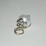 Authentic Sterling Silver, Pearl, and CZ Dangle Charm S925 Ale