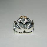 Authentic Sterling Silver Charm Swan Embrace 14k Crown S925 Ale