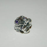 Authentic Sterling Silver Charm Ocean Wave Amethyst S925 Ale 790369ACZ