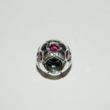 Authentic Sterling Silver Charm Red Soccer Ball S925 Ale